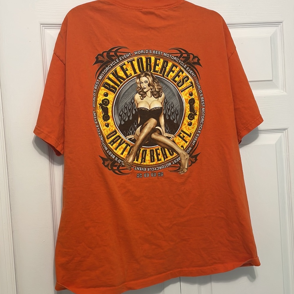 Vintage Harley Davidson bike week Daytona beach pin up